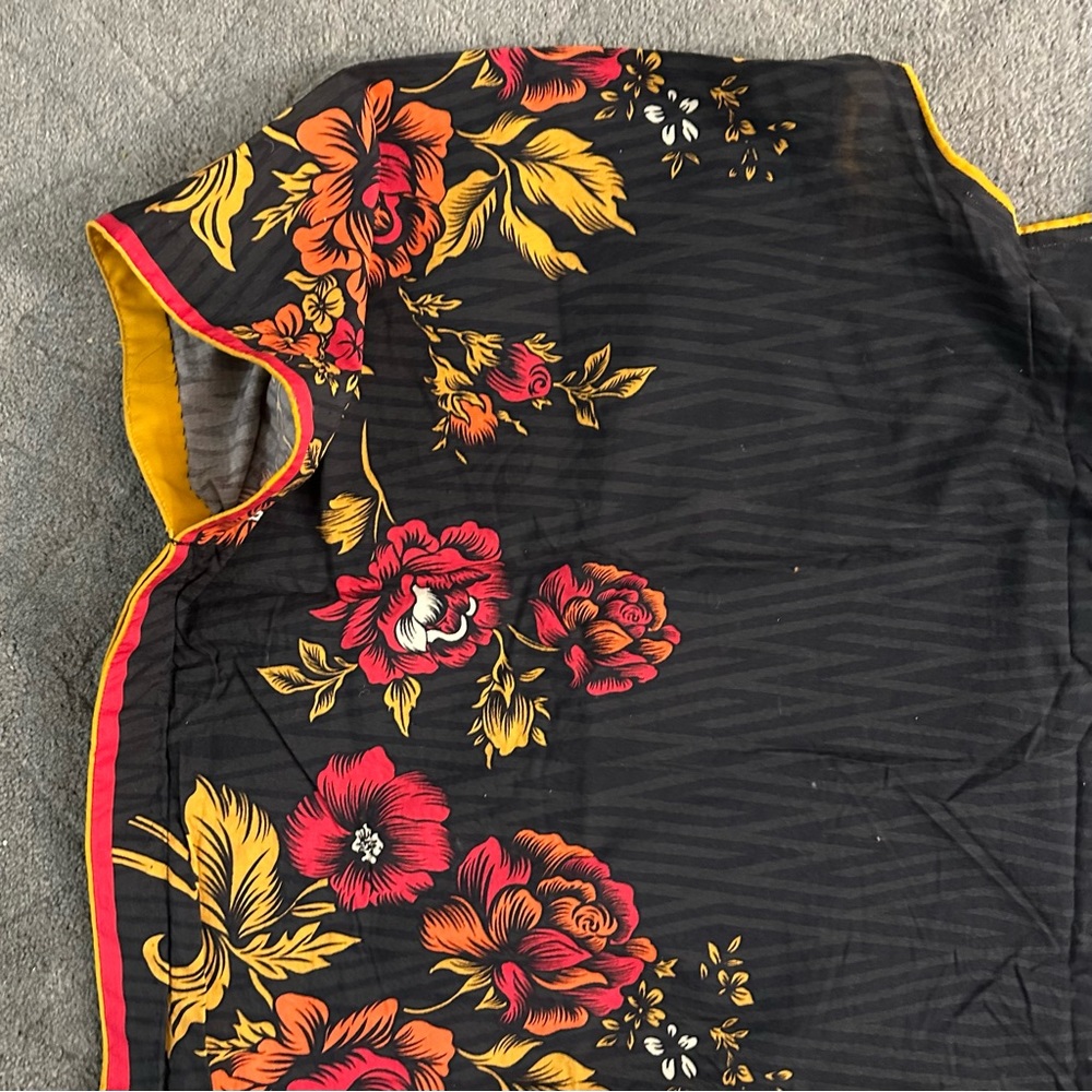 Butterfly Wing Short Kaftan Kurta Top Self Printed Cotton Size OSFM - Picture 9 of 10